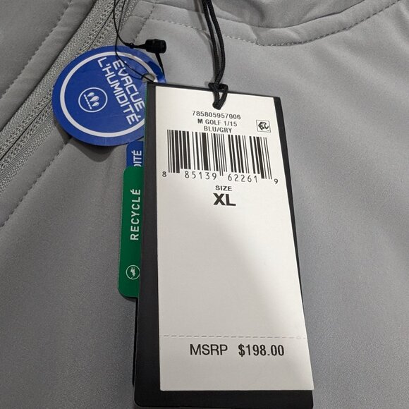 $198 Men`s RLX Ralph Lauren Golf 1/2-Zip Pullover Hoodie Blue Grey Size XL - Picture 5 of 8